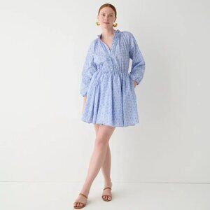 J. Crew with Liberty Fabric Ruffle-collar Mini Dress in D'Anjo Coast